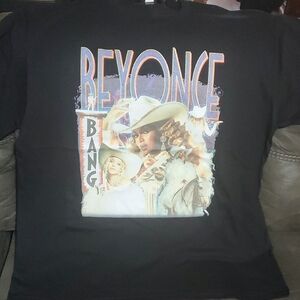 Black Graphic T-Shirt with Cowboy Print